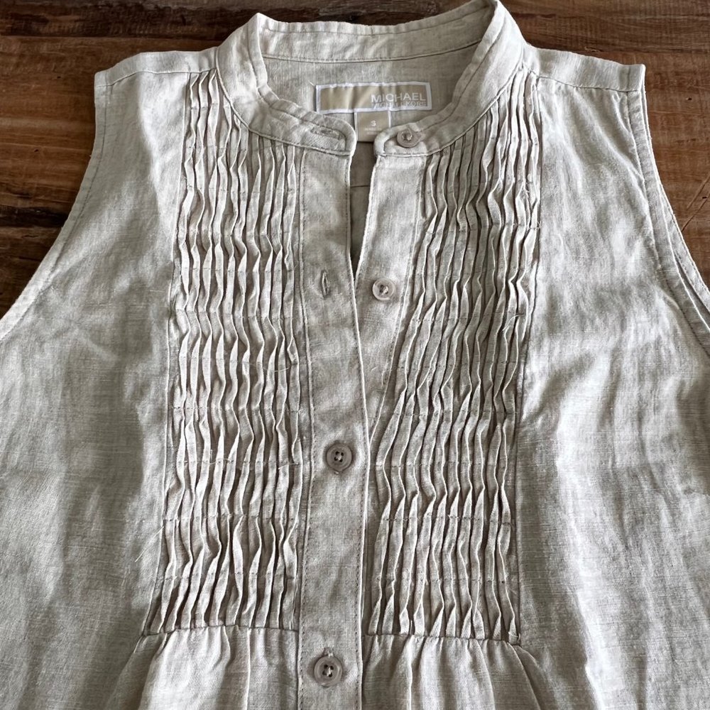 Michael Kors Sleeveless Linen Shirt
